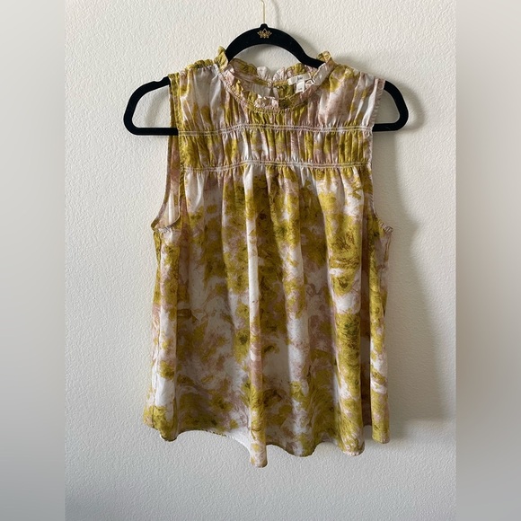 Joie light green and white high neck tank top - Picture 2 of 4